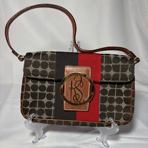 kate spade new york Handbags - Y2K Kate Spade New York Dot Noel Pouchette  Leather-Trim Jacquard Shoulder Bag